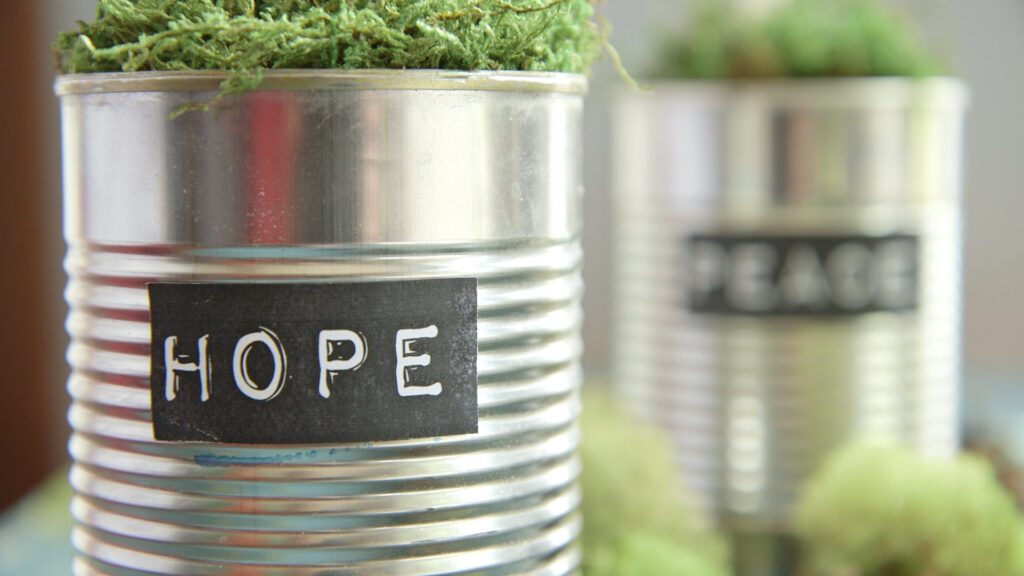 Hope and Peace cans