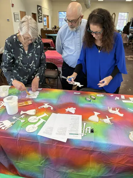 Helping to decorate for Advent
